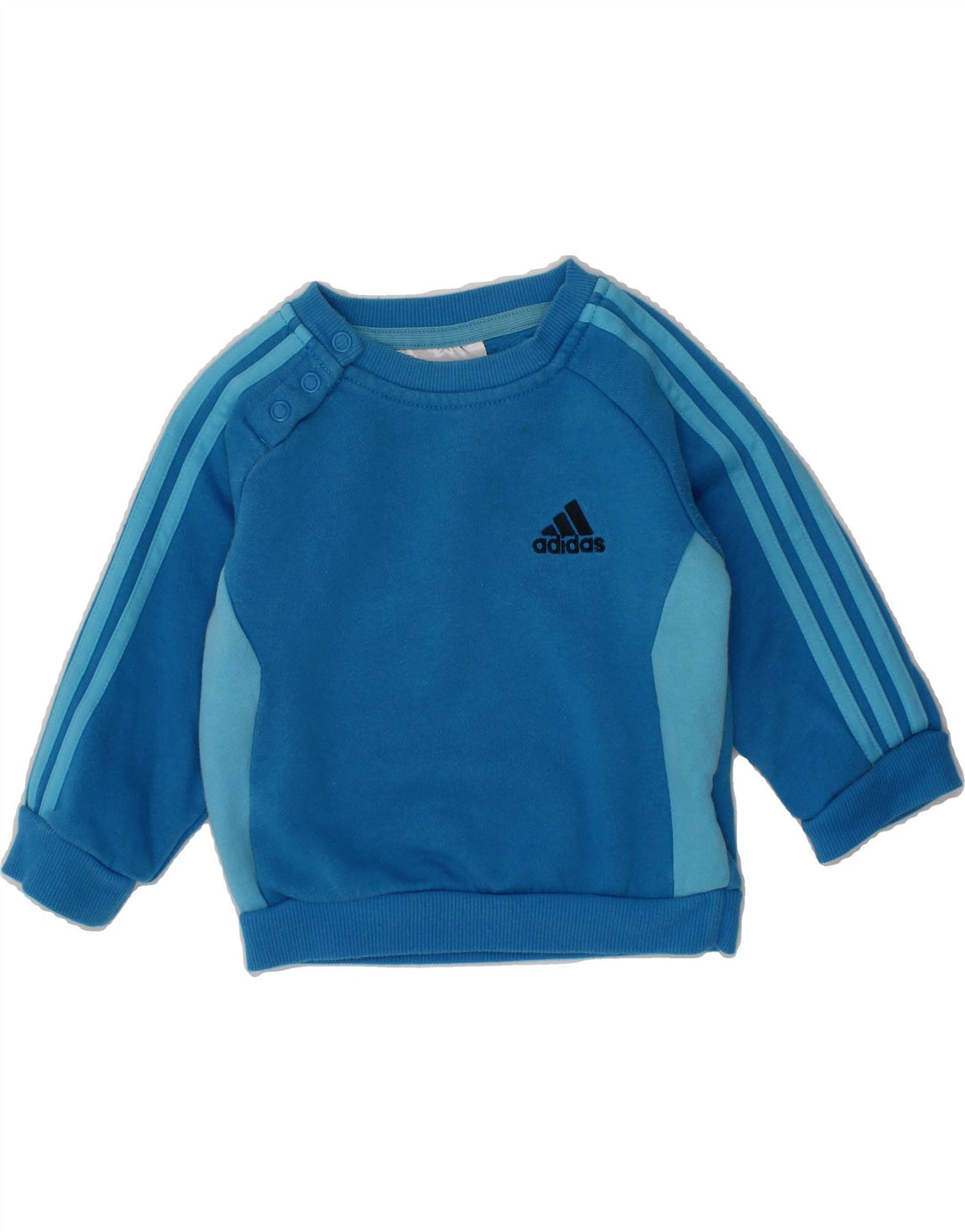 ADIDAS Baby Boys Sweatshirt Jumper 3-6 Months Blue Colourblock Cotton Vintage Adidas and Second-Hand Adidas from Messina Hembry 