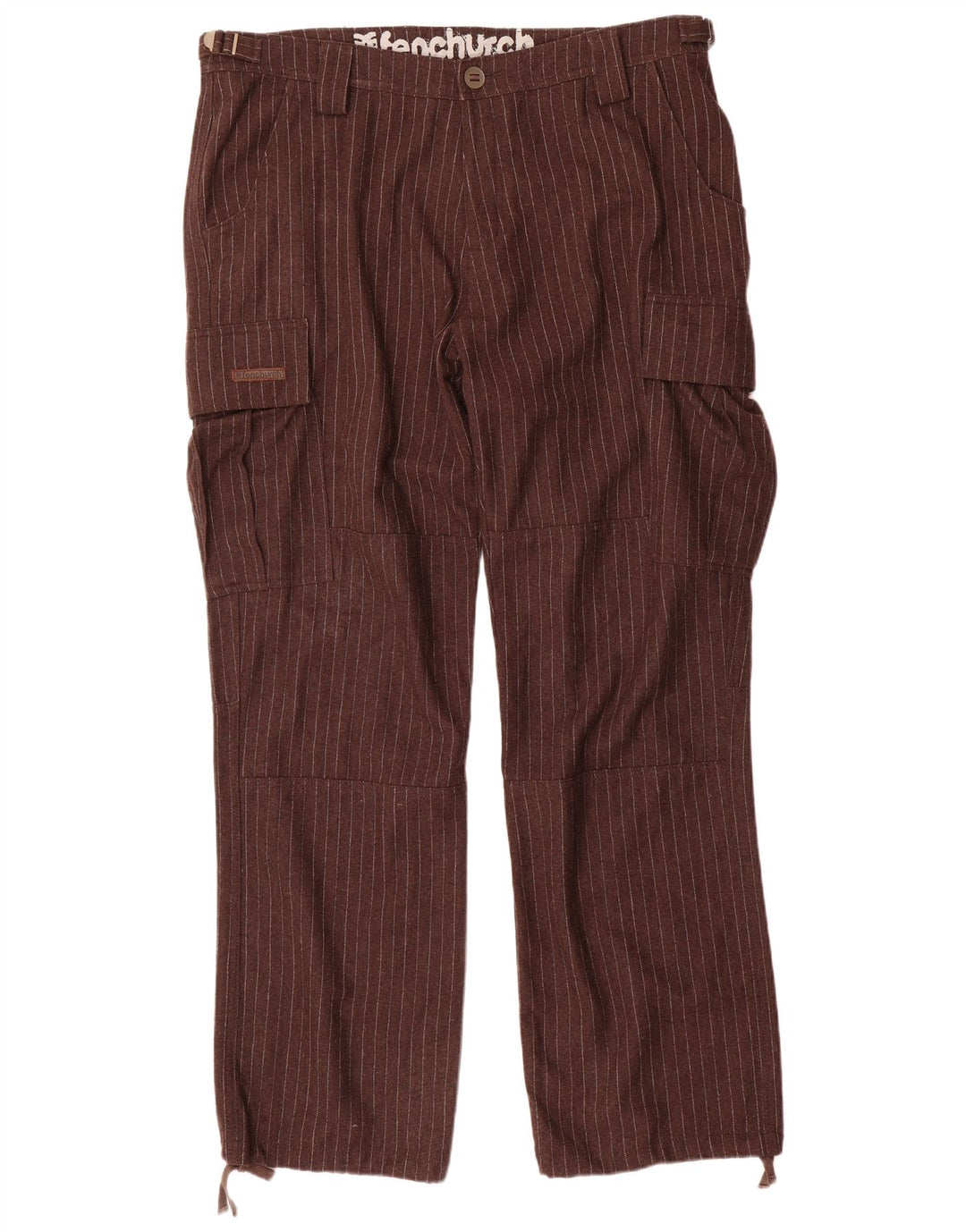 Pantaloni cargo drepti pentru bărbați Fenchurch L36 L33 Poliester cu dungi maro