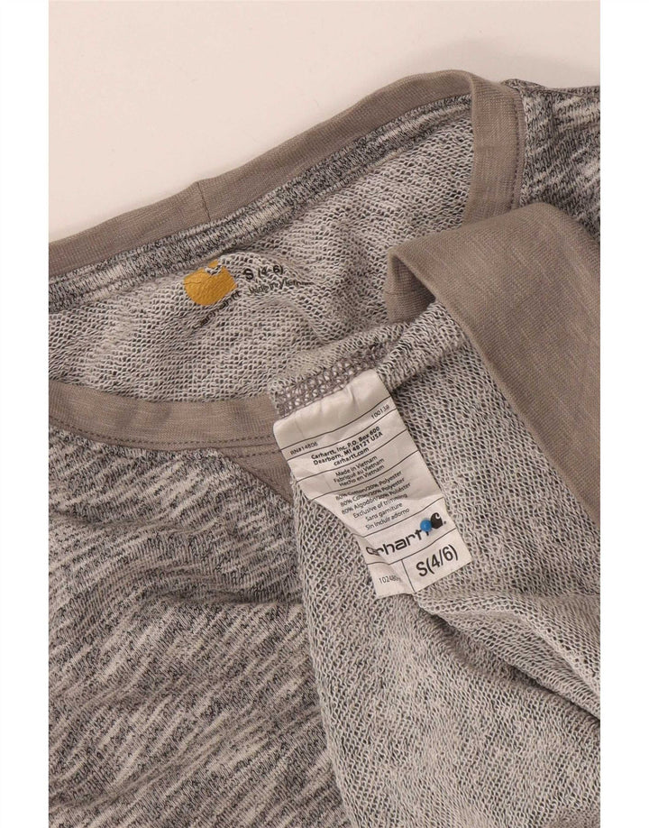 Pulover de hanorac Carhartt pentru femei US 4/6 mic, gri bumbac cu pete