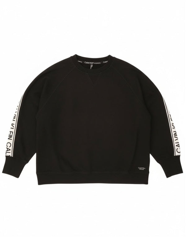 Pulover Calvin Klein pentru damă, cu grafică, UK 18 XL, negru, bloc de culoare