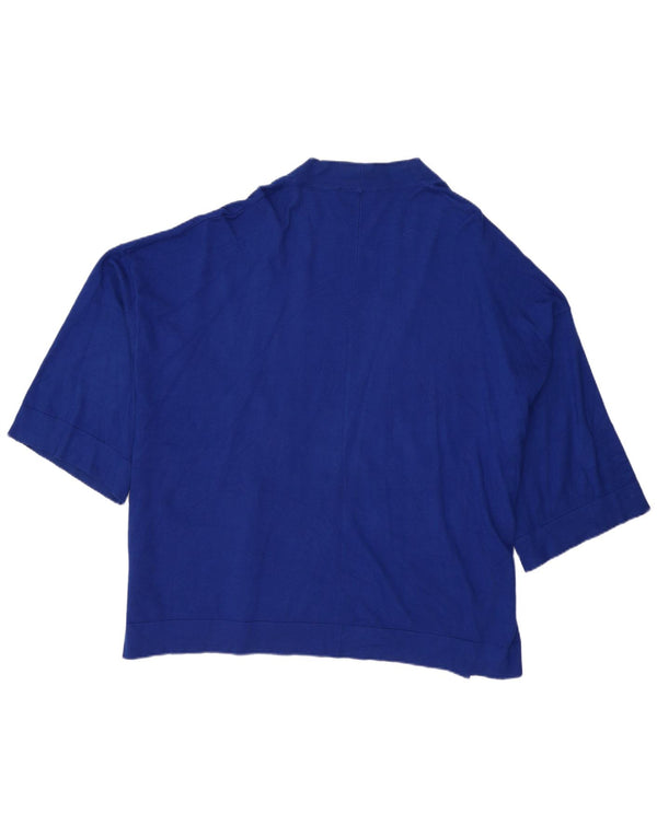 Pulover cardigan deschis supradimensionat cu mânecă 3/4 pentru femei Zara UK 14 Mare Albastru