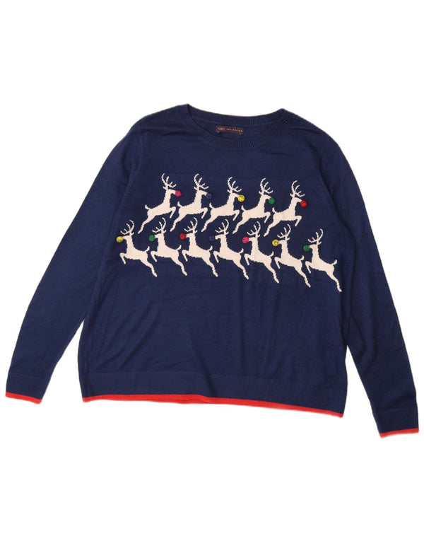 MARKS & SPENCER Pulover pentru damă cu gât de barcă, UK 16, mare, bleumarin