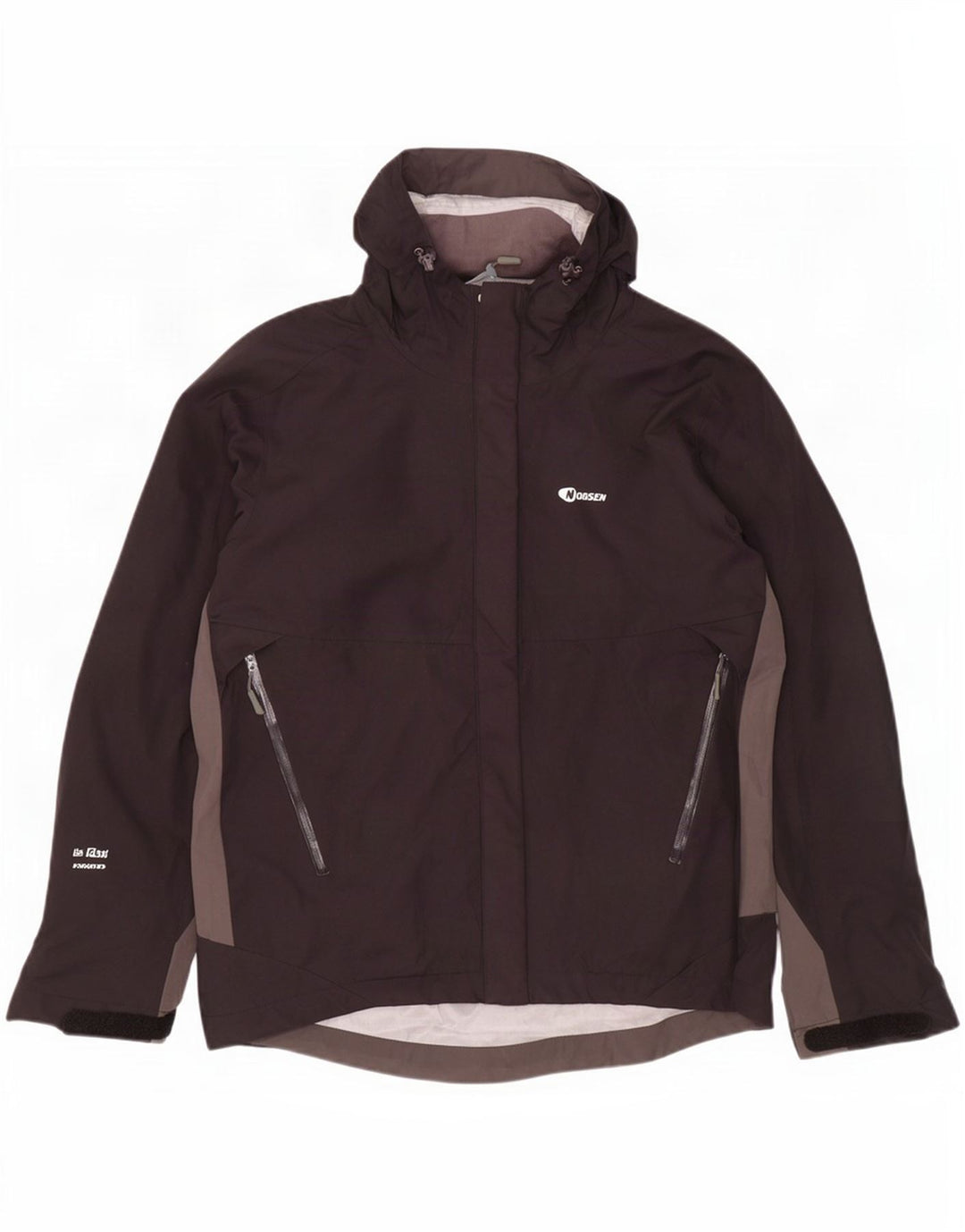 Jachetă de ploaie cu glugă Nordsen pentru bărbați UK 38 Medium Black Colorblock Nylon