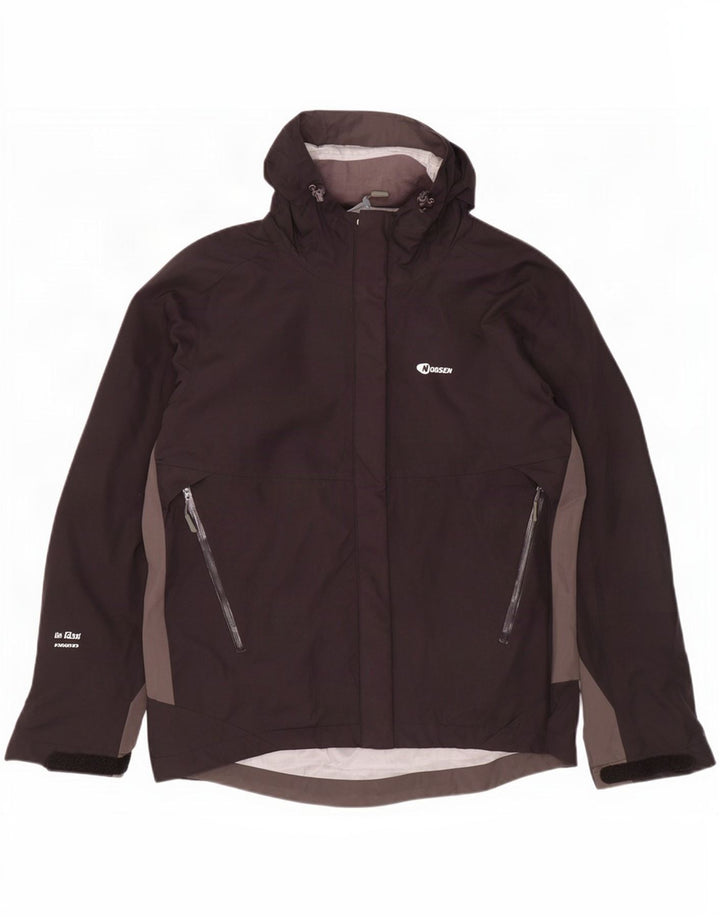 Jachetă de ploaie cu glugă Nordsen pentru bărbați UK 38 Medium Black Colorblock Nylon