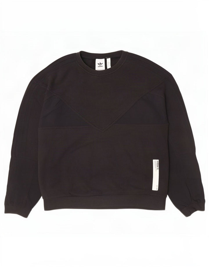 Pulover Adidas pentru bărbați, bumbac mediu negru