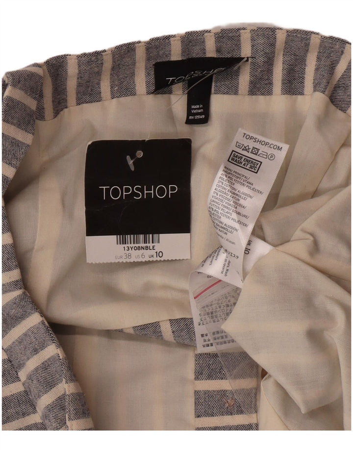 Topshop pentru femei Crop Top UK 10 Poliester cu dungi albastre mici