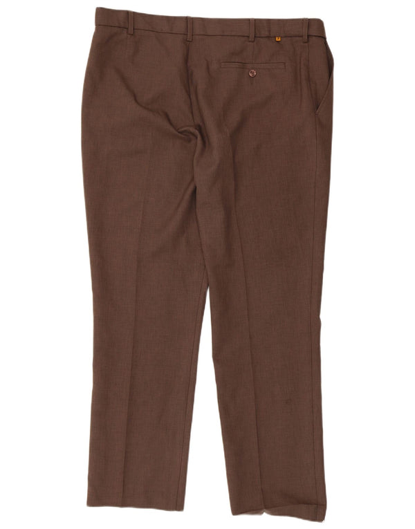 Farah Pantaloni Chino Drepți Bărbați L40 L31 Maro Poliester