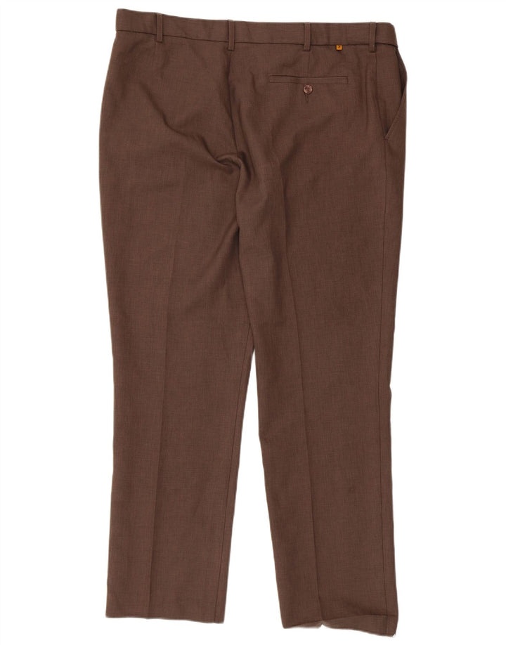 Farah Pantaloni Chino Drepți Bărbați L40 L31 Maro Poliester
