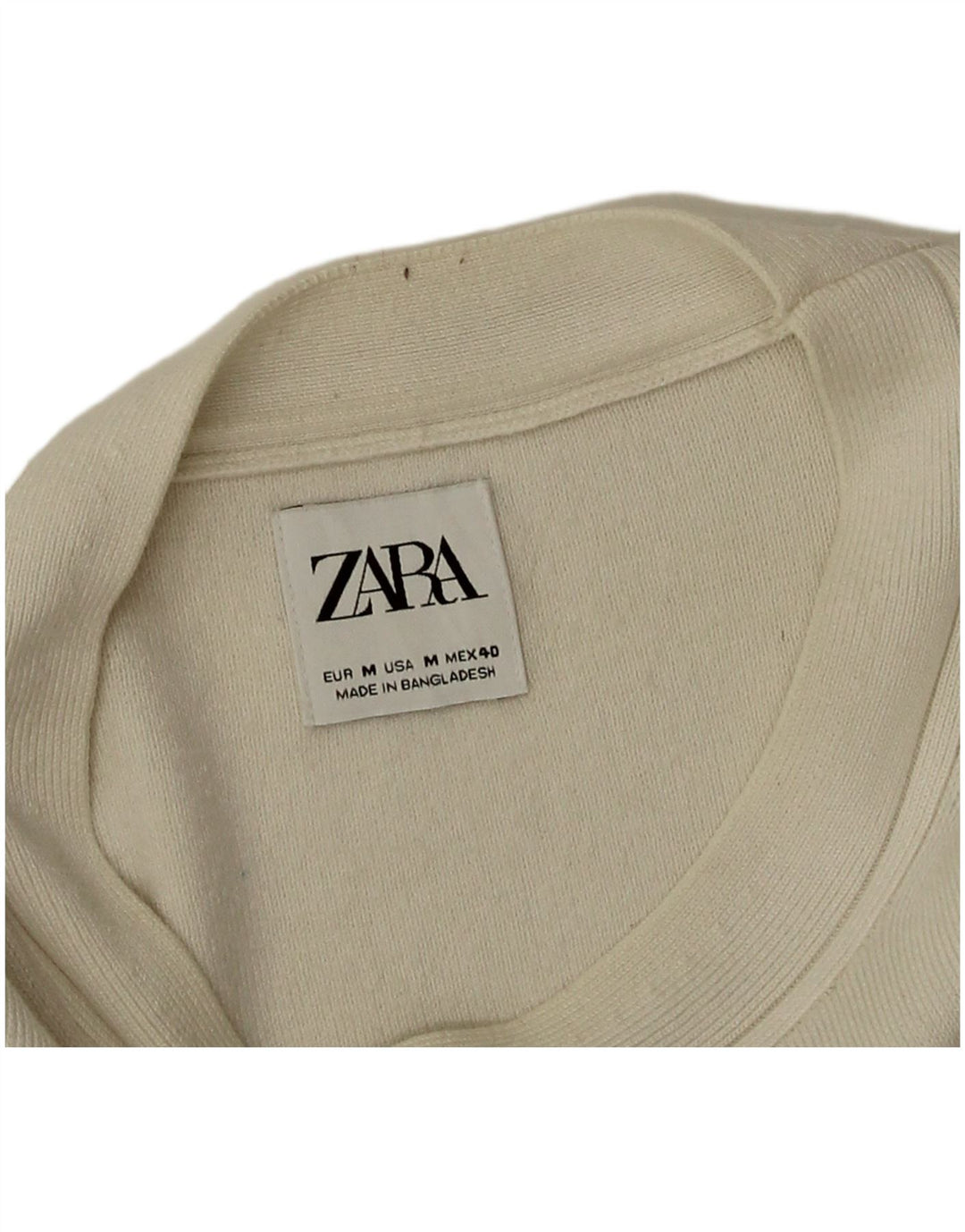 Pulover de damă Zara cu gât de barcă, viscoză, albă medie