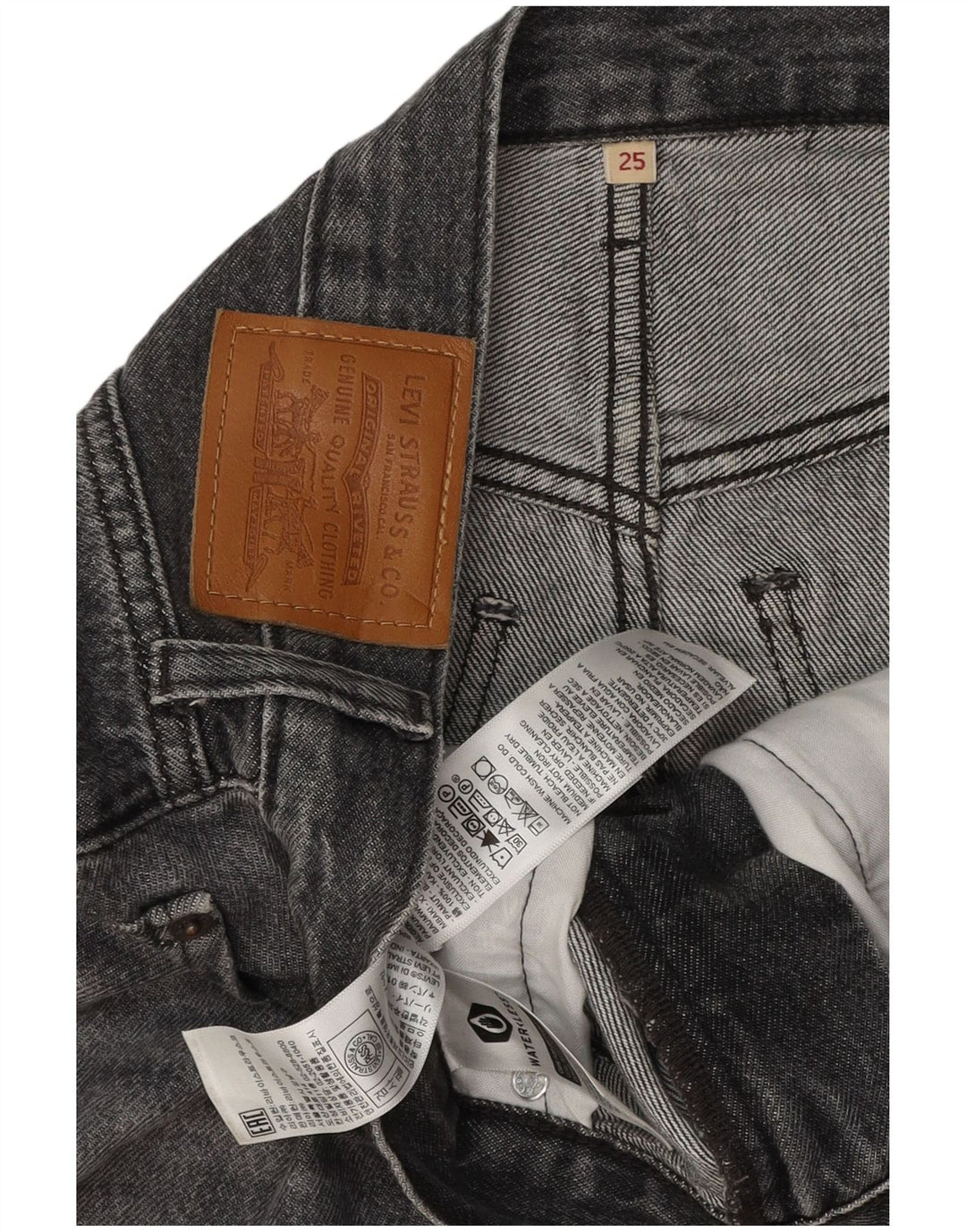 Fusta de blugi pentru femei LEVI'S W25 XS bumbac gri