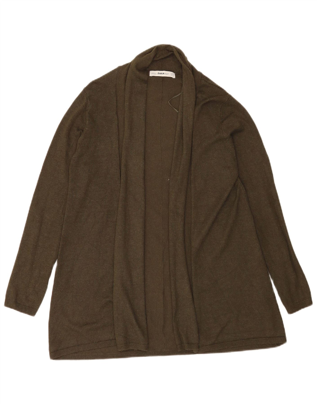 Pulover cardigan deschis pentru femei Zara UK 12 Medium Khaki Viscose