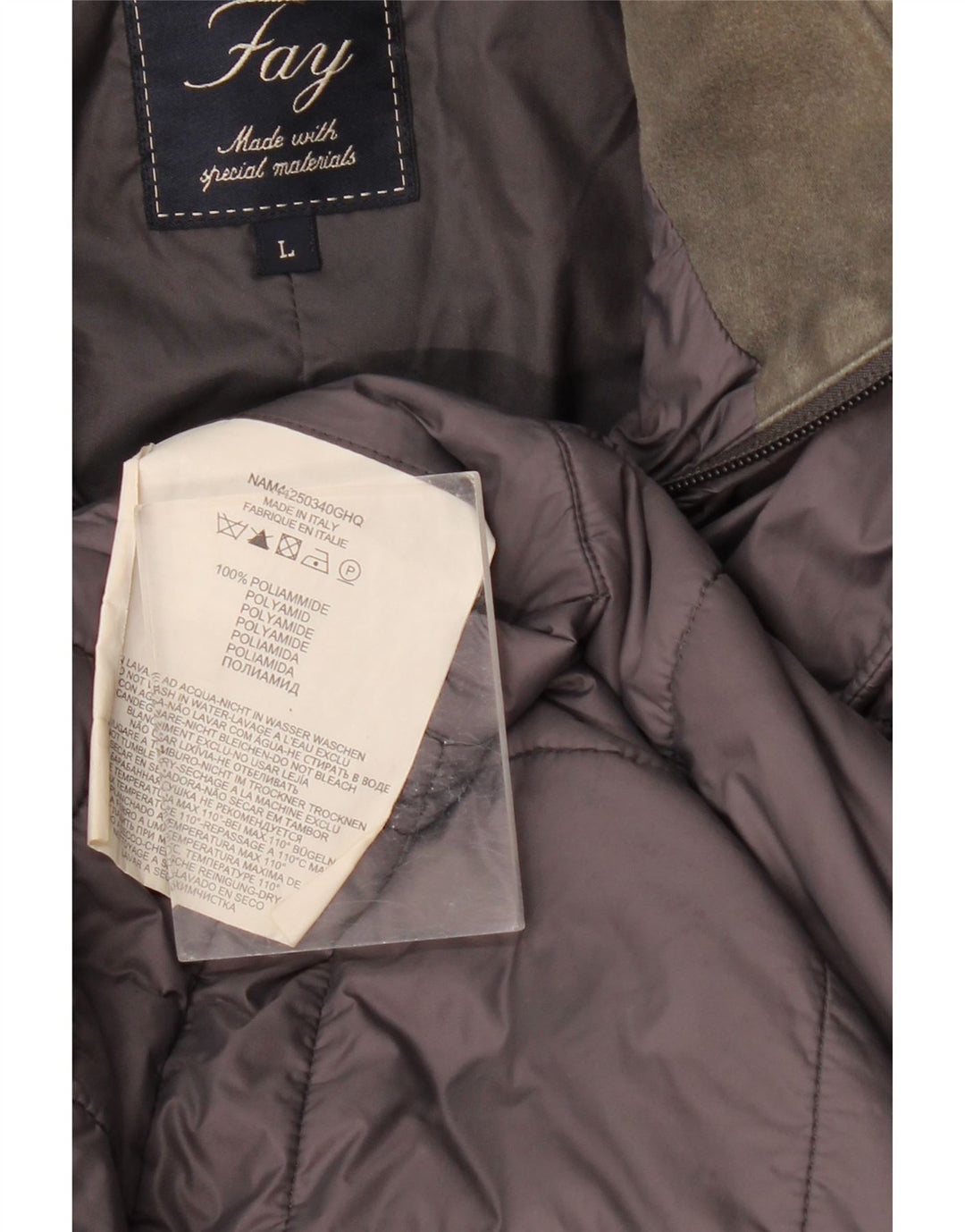 Jachetă căptușită pentru bărbați Fay UK 40, mare, gri din poliamidă