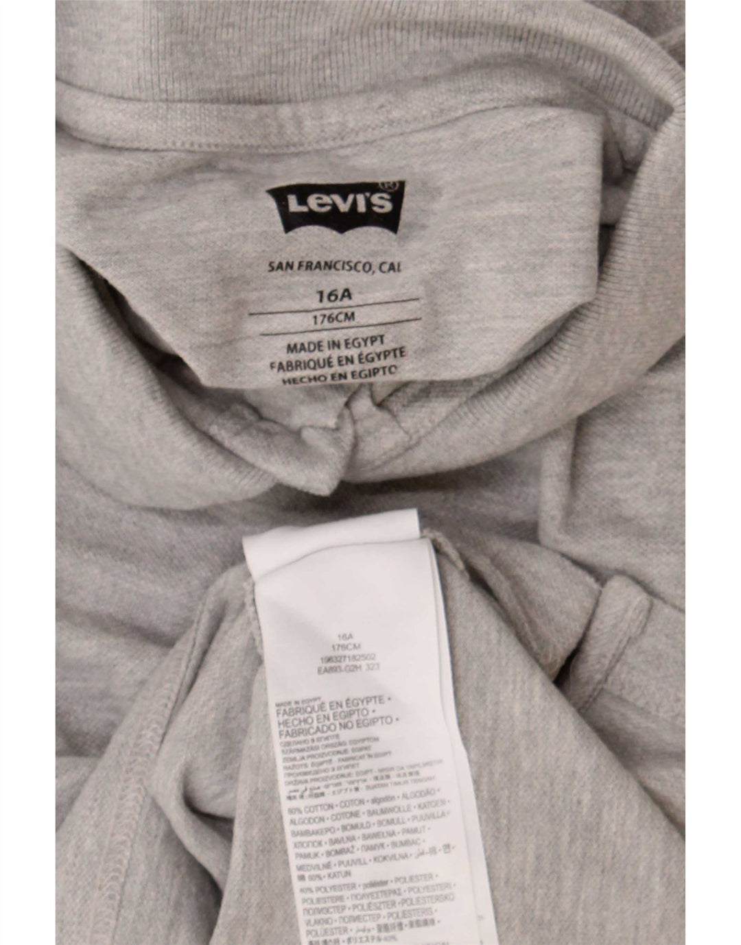 Tricou polo Levi's pentru baieti 15-16 ani, bumbac cu pete gri