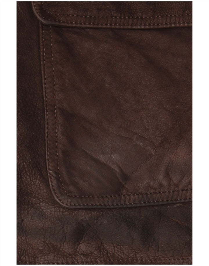 Jachetă din piele vintage pentru bărbați IT 56 3XL din piele maro