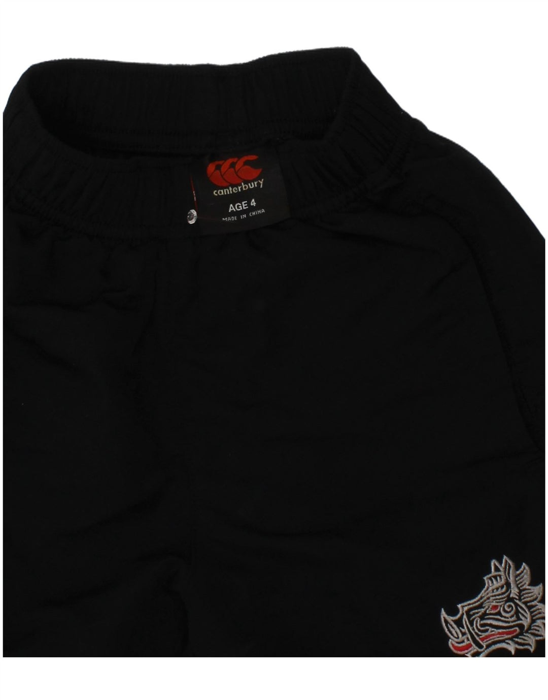 Pantaloni scurți sport grafic Canterbury pentru băieți 3-4 ani negru