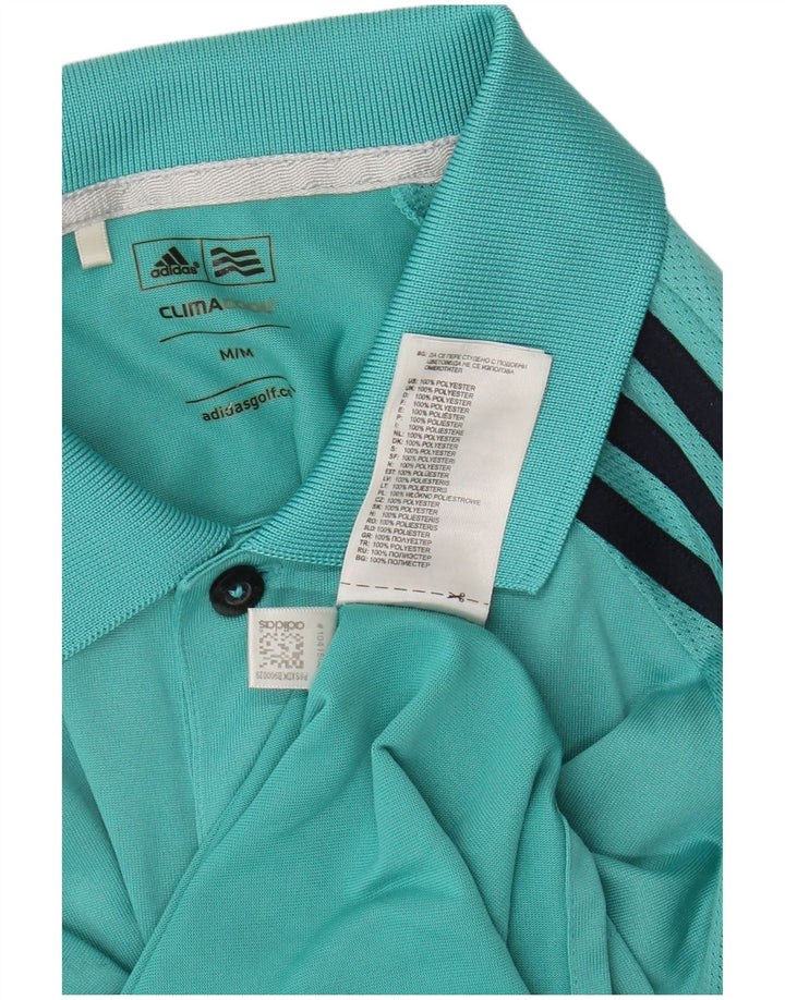 Tricou polo Adidas Climacool pentru bărbați, poliester turcoaz mediu