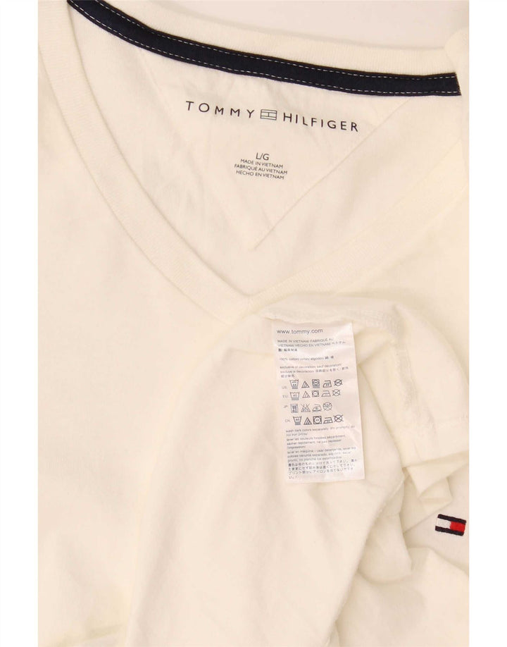 Tricou Tommy Hilfiger pentru bărbați Top mare din bumbac alb