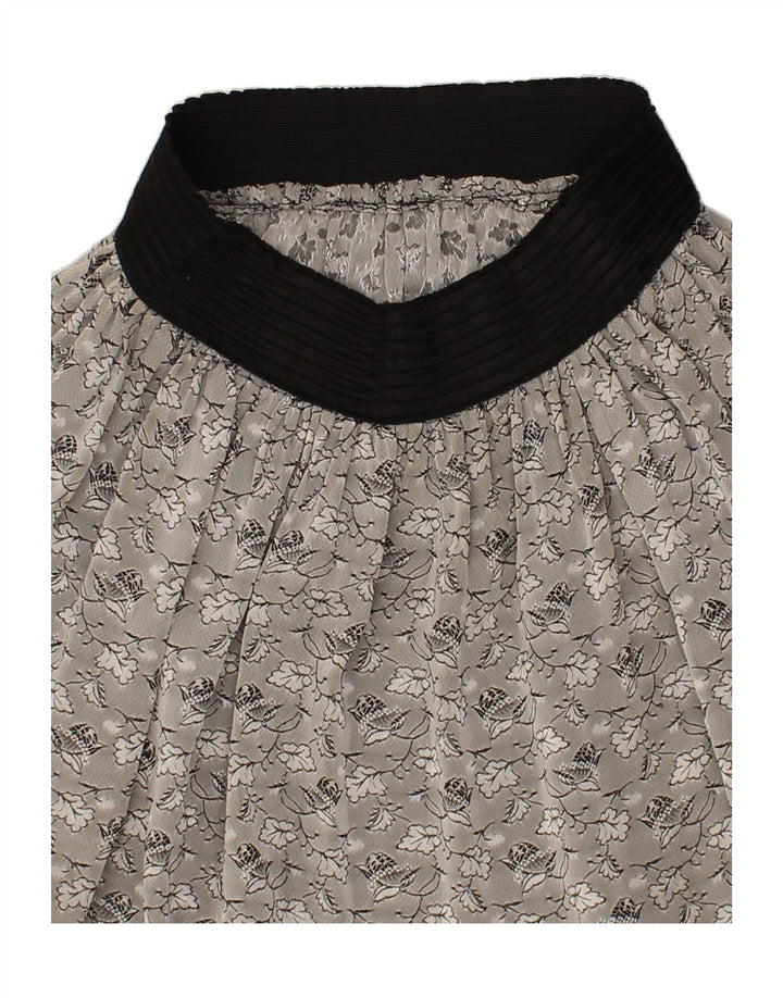 VINTAGE Womens A-Line Skirt W26 Small Grey Floral Vintage Vintage and Second-Hand Vintage from Messina Hembry 