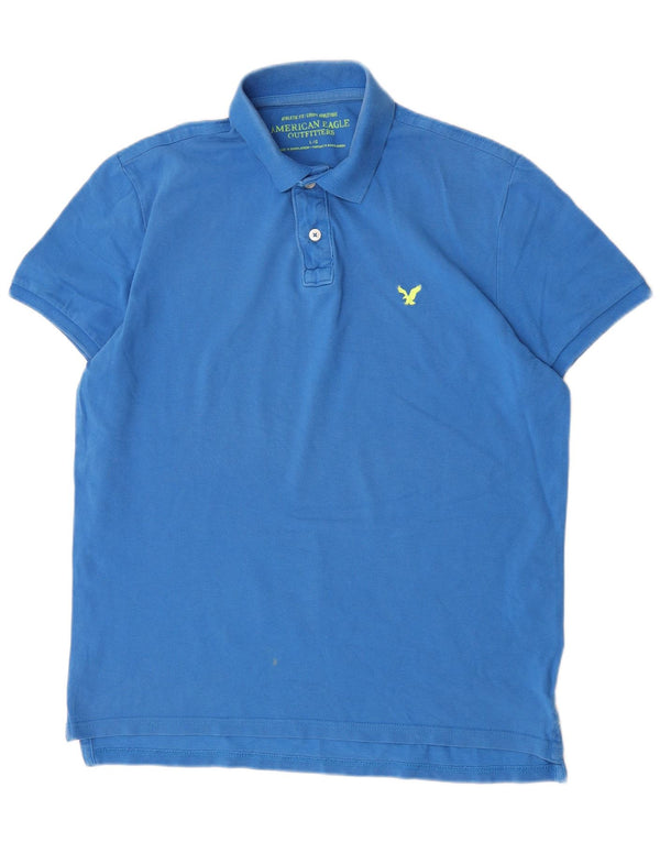 Tricou polo cu mânecă scurtă pentru bărbați American Eagle, mare, albastru, din bumbac