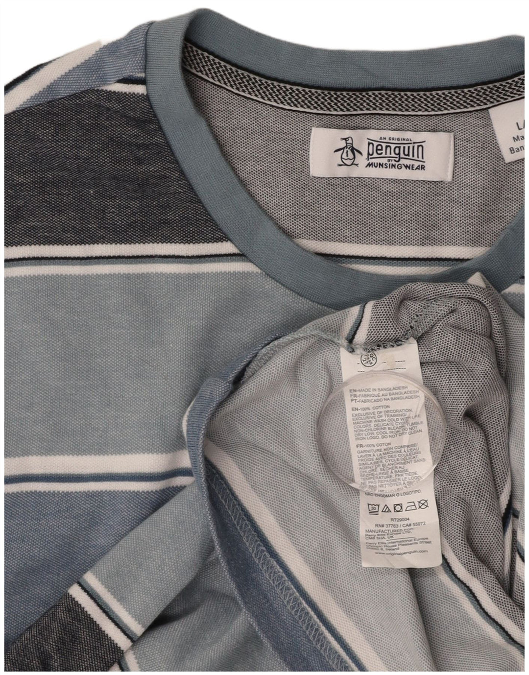 PENGUIN Tricou pentru bărbați Top mare din bumbac cu dungi albastre