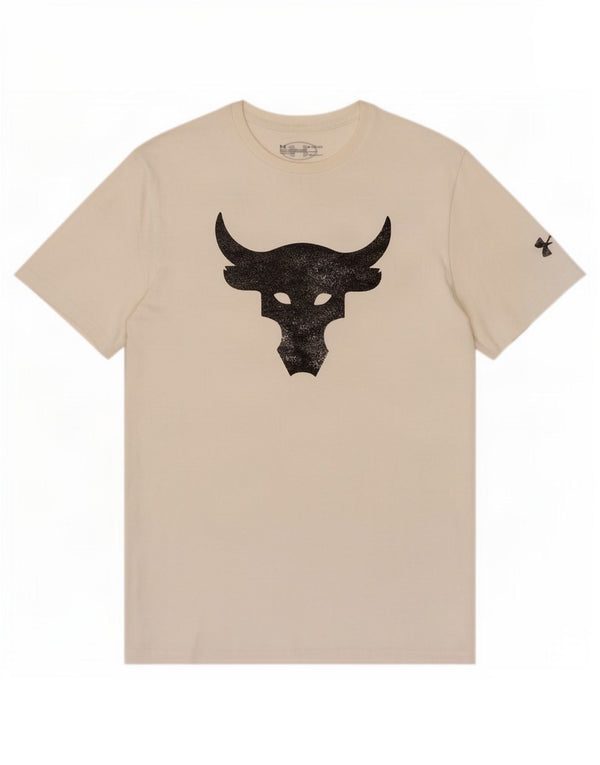 Tricou grafic Under Armour Project Rock Brahma Bull pentru bărbați Top Medium White