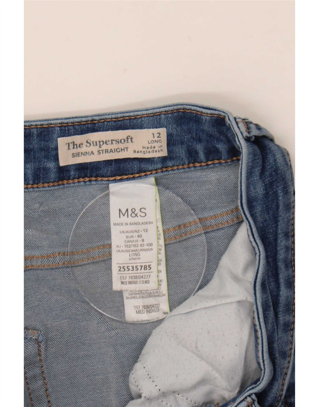 Blugi drepti pentru femei Marks & Spencer Sienna UK 12 Medium W30 L31 Albastru