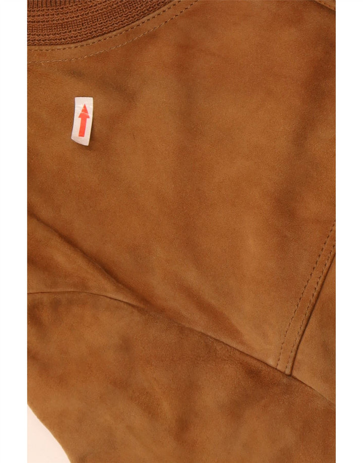 Bomber Vintage pentru bărbați din piele intoarsa UK 38 Medium Brown Leather
