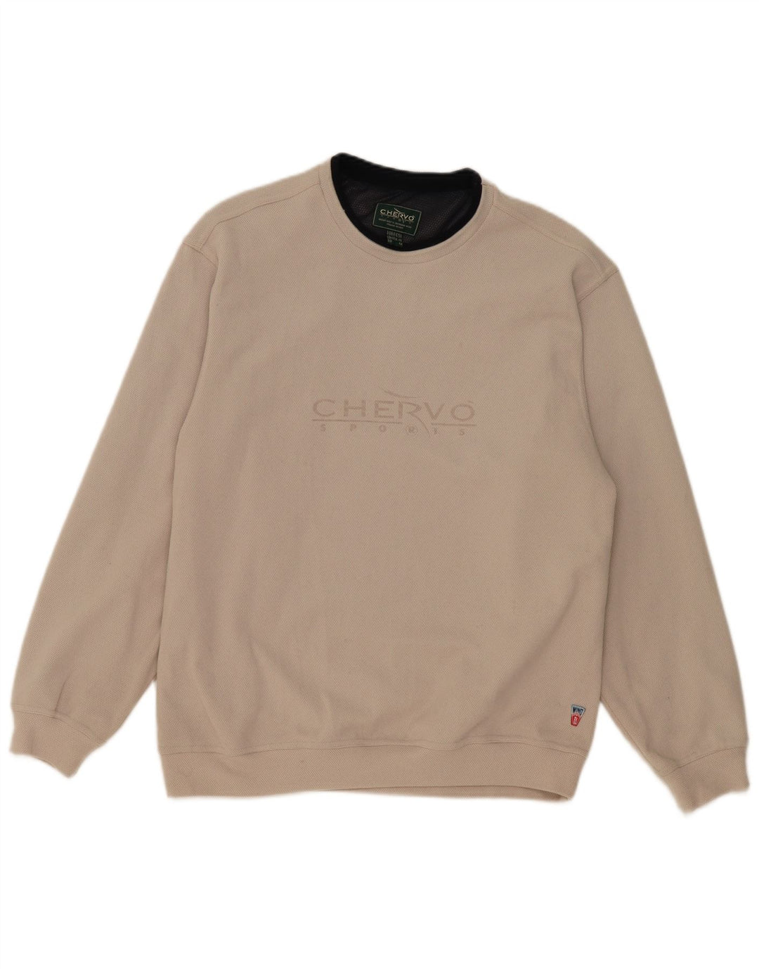CHERVO Mens Graphic Sweatshirt Jumper UK 40 Medium Grey Polyester