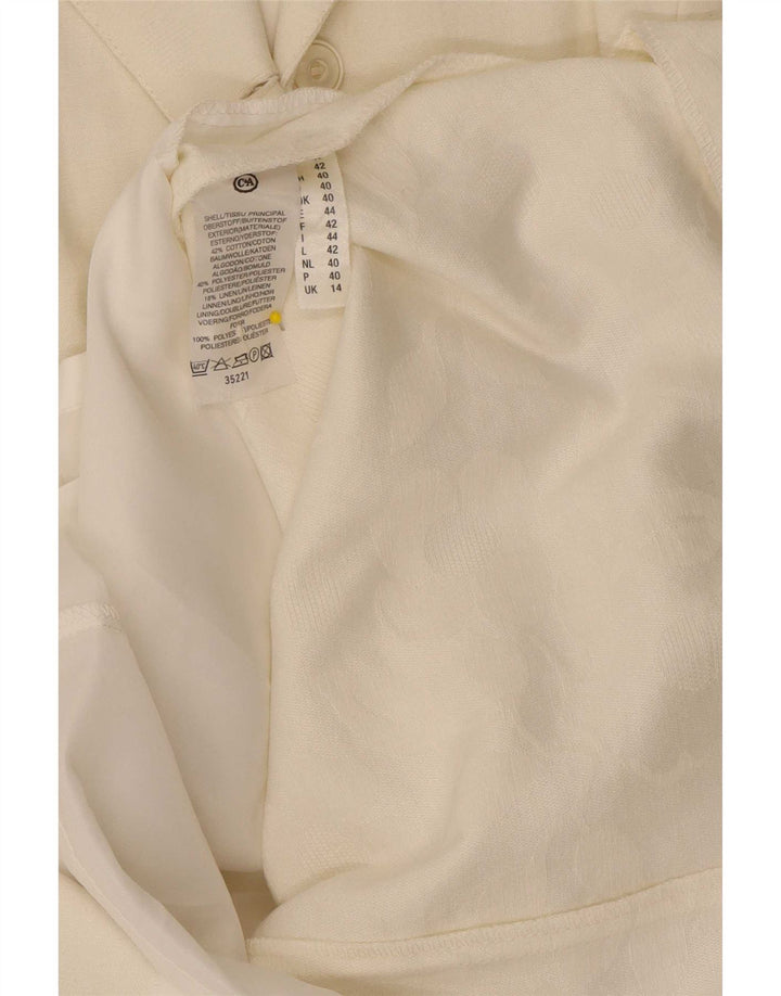 Rochie cămașă fără mâneci pentru femei C&A UK 14 Poliester alb mediu