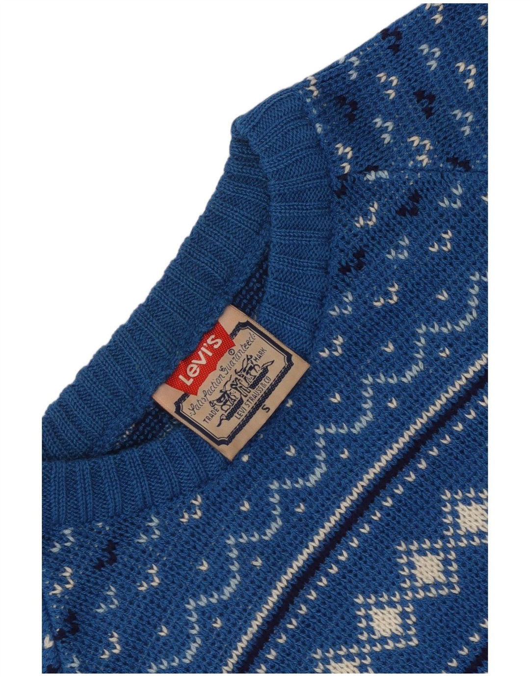 Pulover Levi's Crew Deck Jumper pentru bărbați Mic albastru geometric acrilic