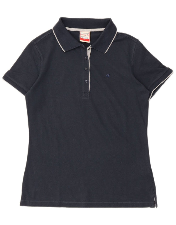 Tricou polo Champion pentru femei Heritage Fit UK 14 mare din bumbac bleumarin