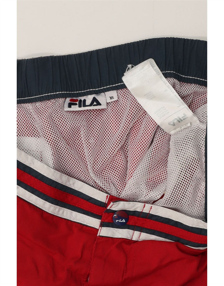Pantaloni scurți de înot cu grafic pentru femei FILA UK 18 XL poliester roșu