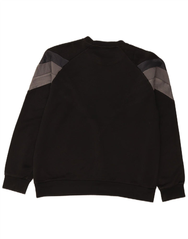 Hanorac grafic pentru bărbați Adidas Pulover mare, negru, poliester color bloc