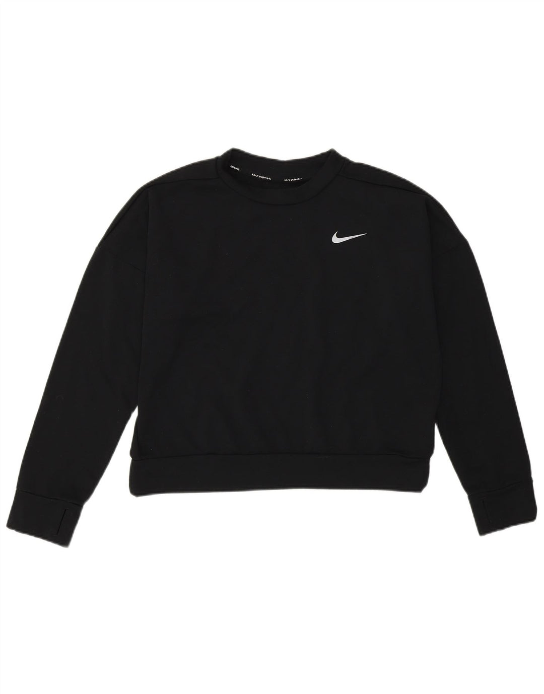 Pulover crop Nike pentru femei UK 12 Mediu Negru Poliester Sport