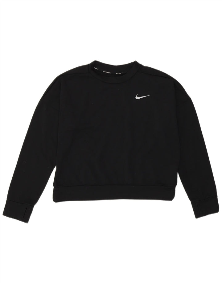 Pulover crop Nike pentru femei UK 12 Mediu Negru Poliester Sport