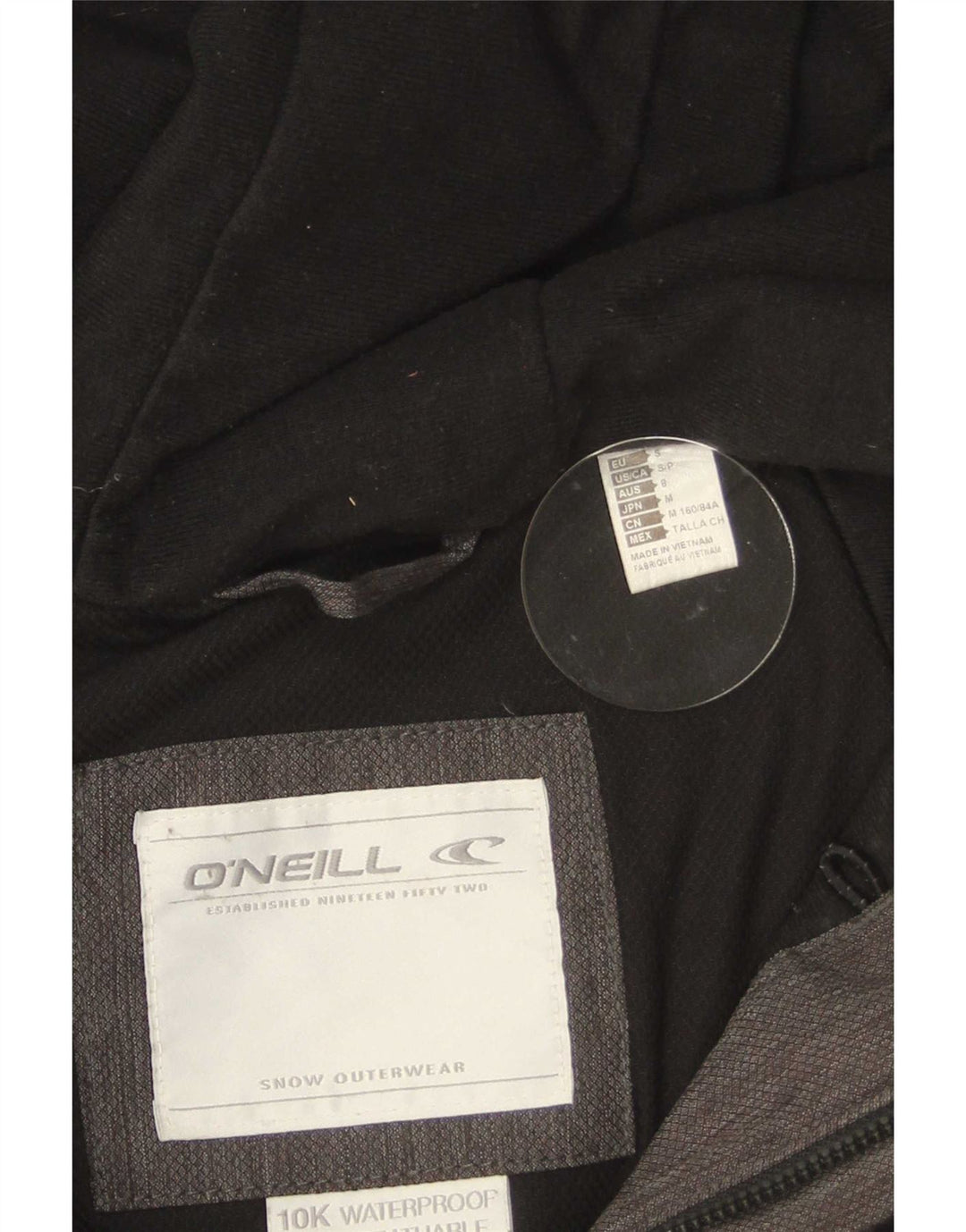 O'Neill Mens Hooded Windbreaker Jacket UK 10 Small Grey Polyester