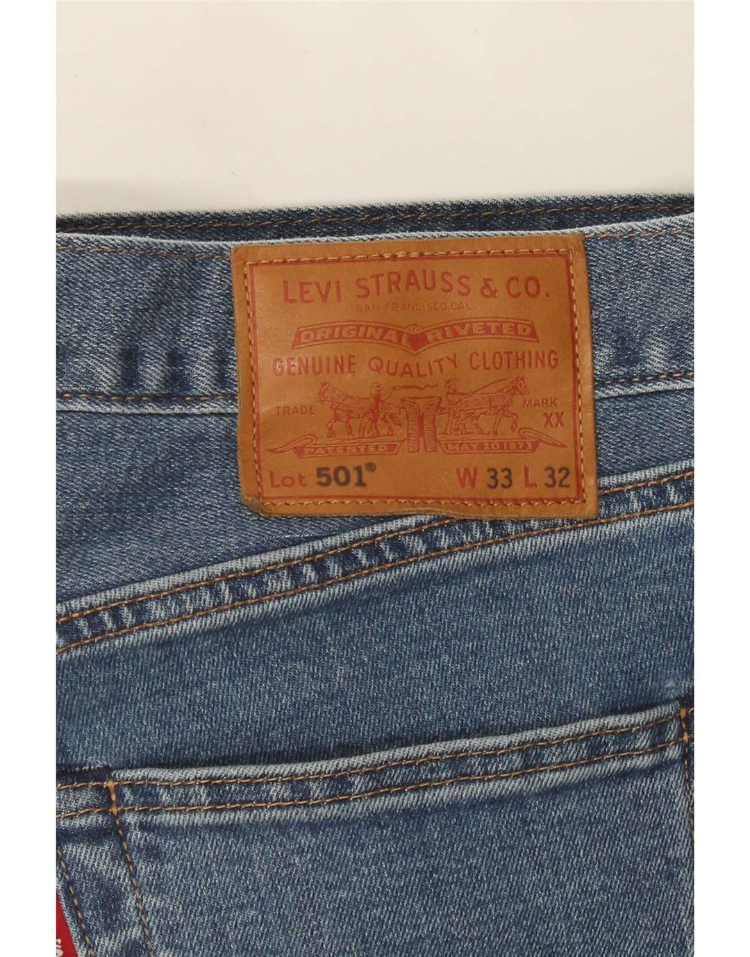 Blugi drepti pentru bărbați Levi's 501 W33 L32 Bumbac albastru