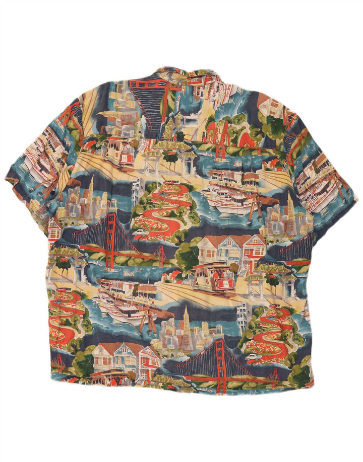 Cămașă cu mânecă scurtă pentru bărbați VINTAGE, cu model abstract, nailon multicolor XL