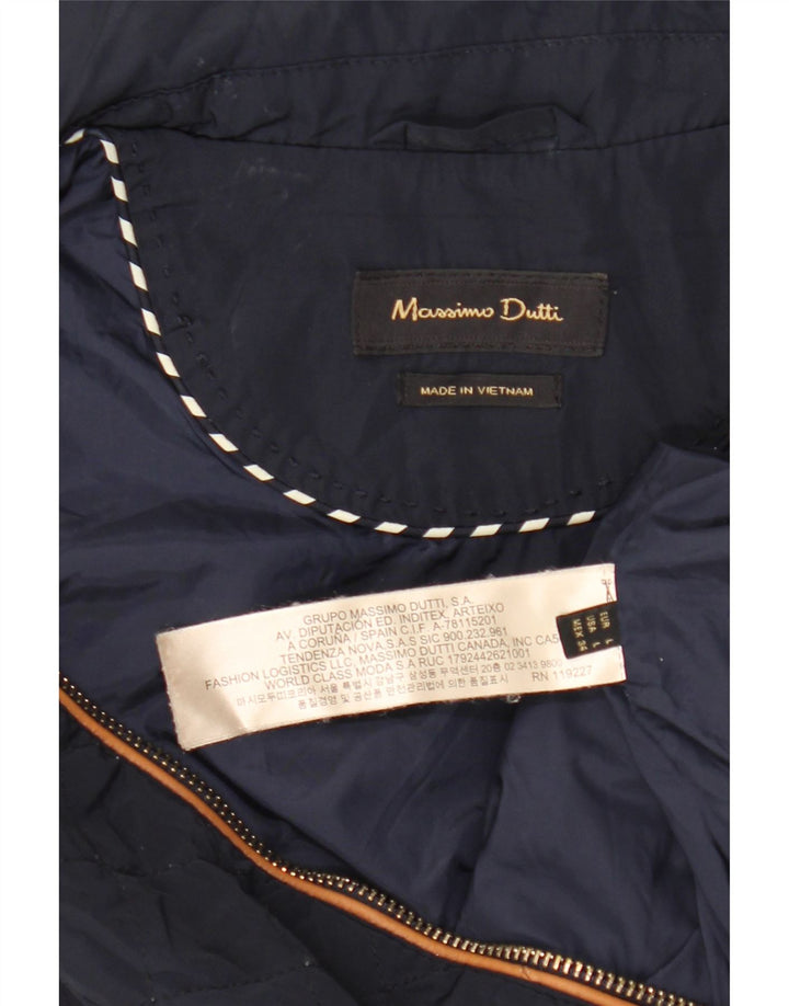 Gilet matlasat Massimo Dutti pentru femei UK 14 mare nailon bleumarin