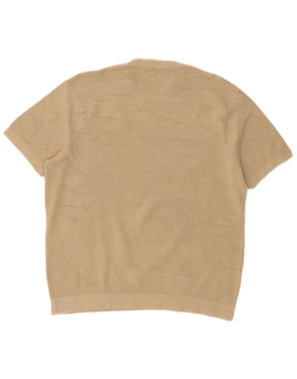 Pulover pentru femeie Zara cu mânecă scurtă cu gât crew, bumbac mic, bej, UK 10