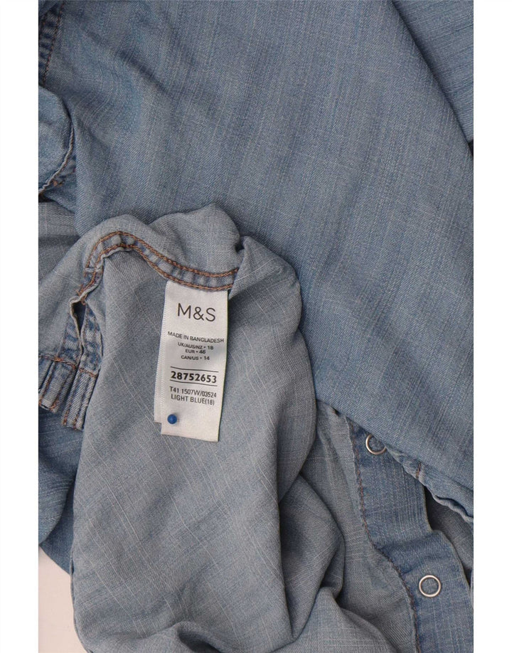 Cămașă din denim pentru femei Marks & Spencer UK 18 XL Blue Lyocell