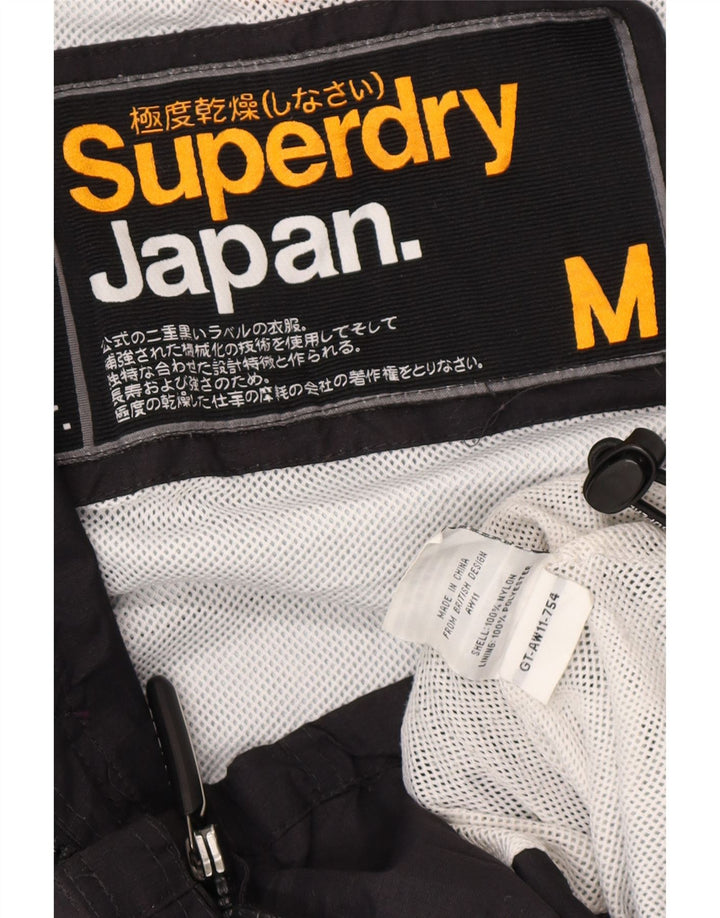 Jachetă de ploaie Superdry Windcheater Graphic pentru femei UK 14 Medium Black Nylon