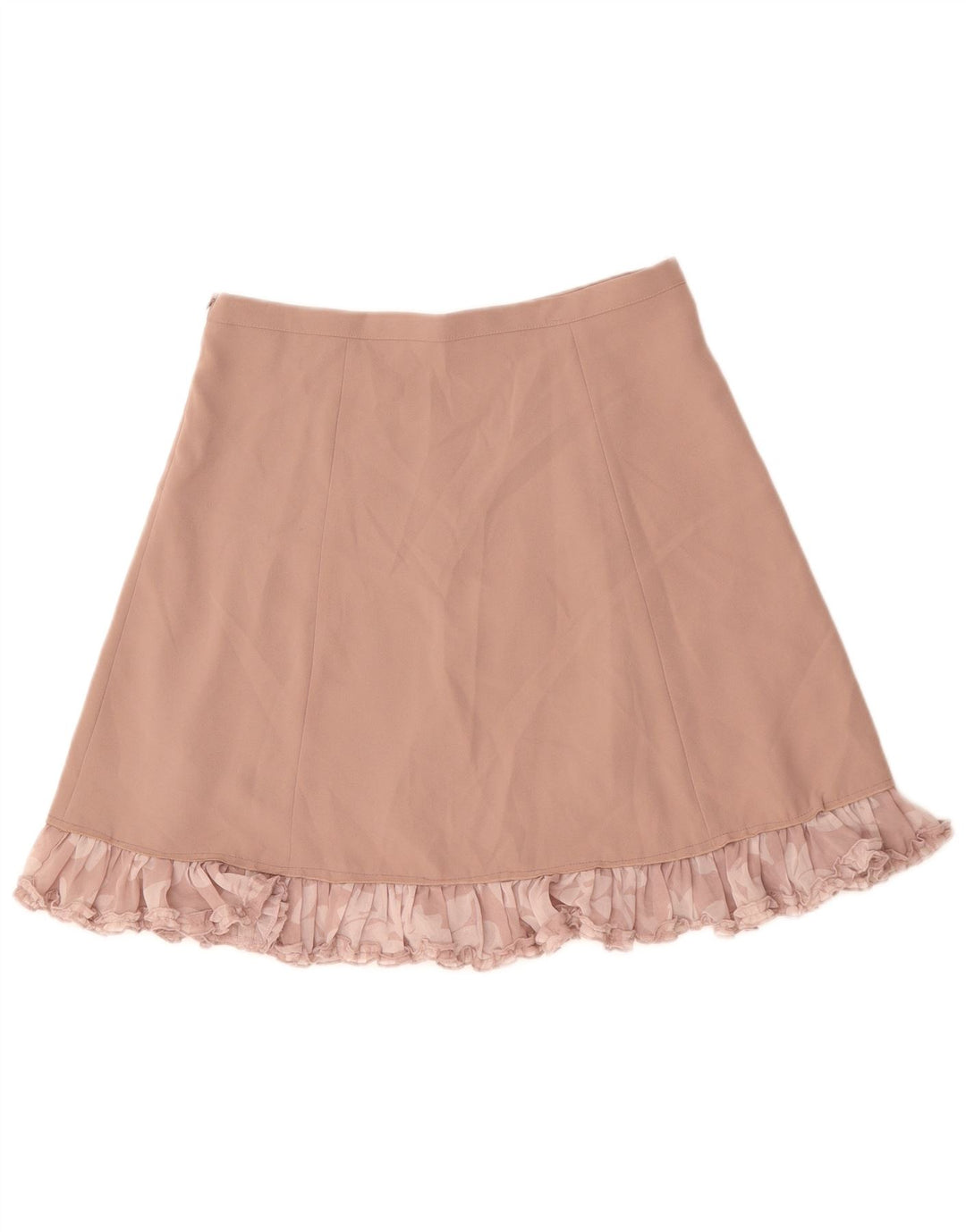 Fusta în formă de A pentru femei BENETTON UK 14 mare W34 poliester floral roz