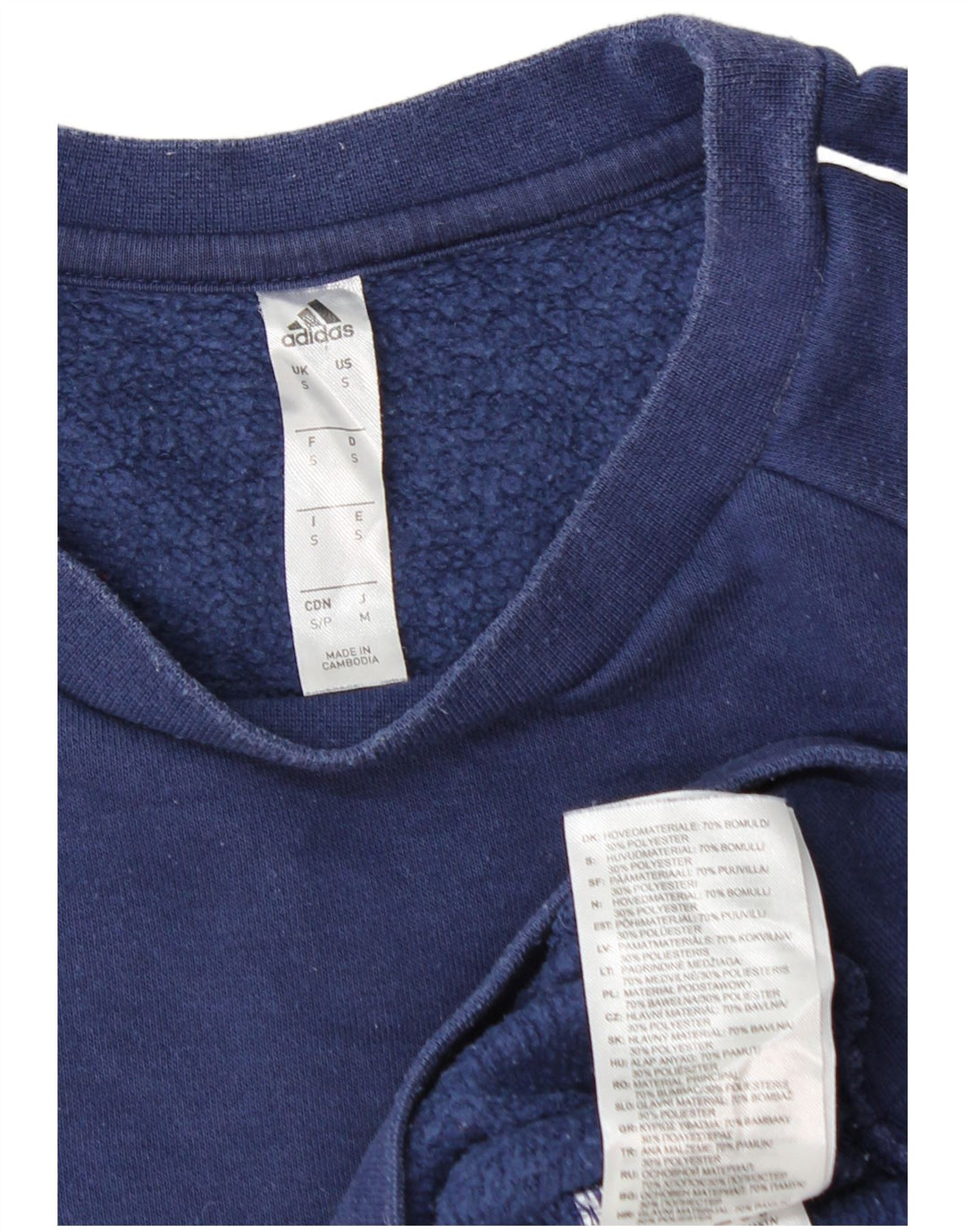 Hanorac pentru bărbați ADIDAS Pulover mic din bumbac bleumarin