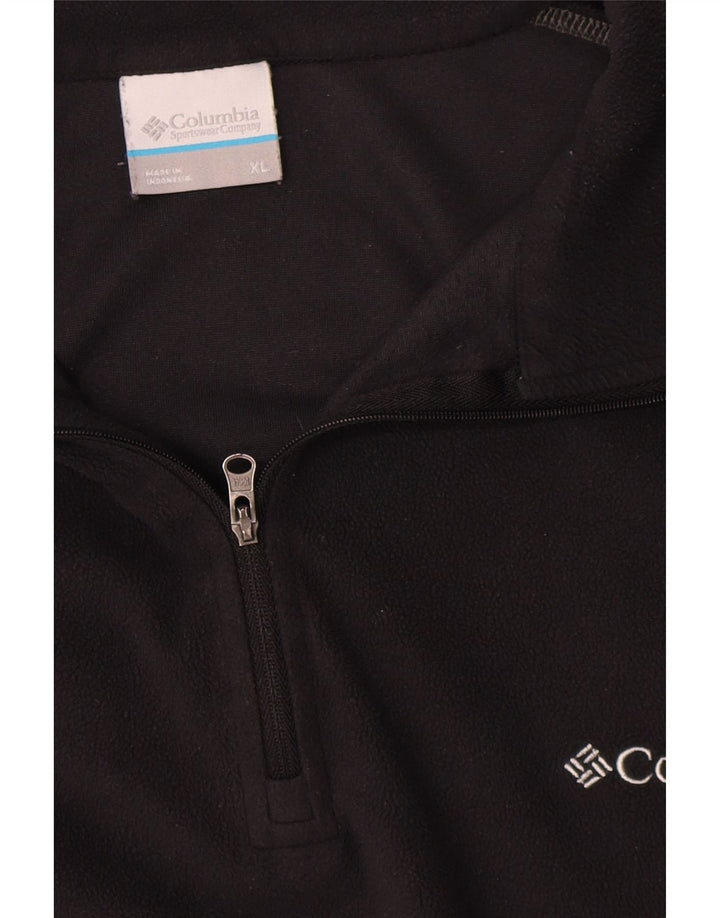 Pulover Columbia pentru bărbați, cu fermoar și gât, XL, poliester negru