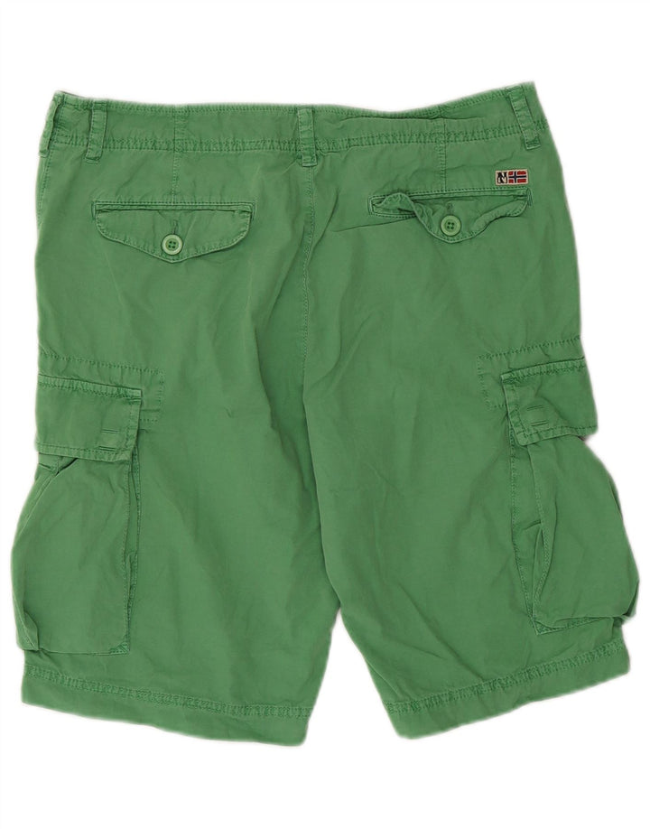 Pantaloni scurți cargo Napapijri pentru bărbați W33, bumbac verde mediu
