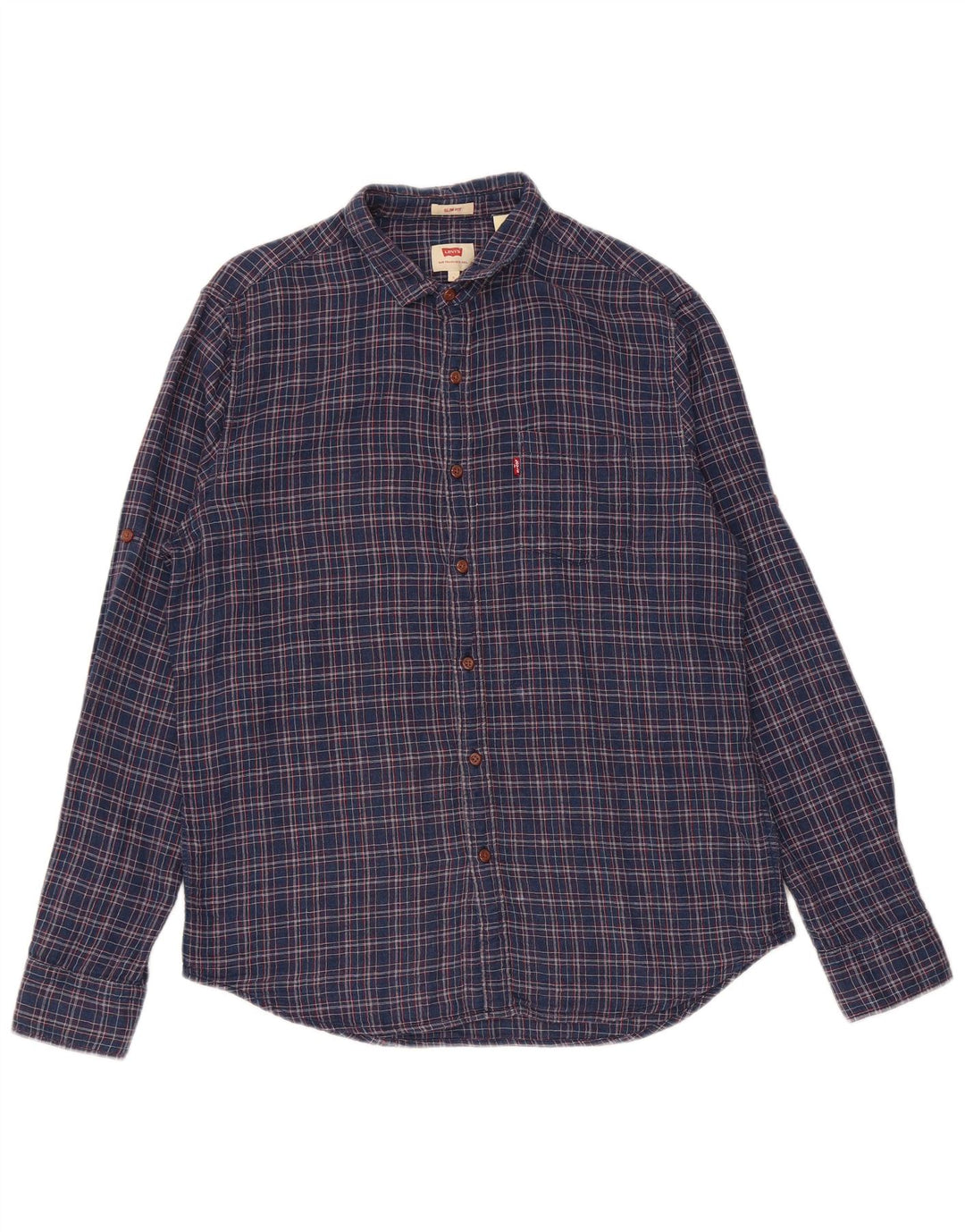 Cămașă pentru bărbați Levi's Slim Fit, mare, albastru bleumarin din bumbac