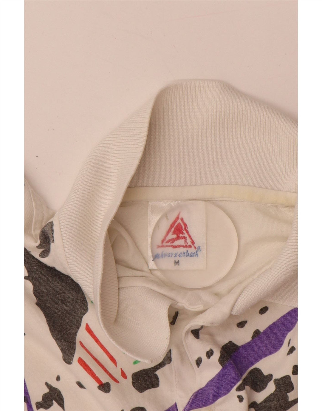 VINTAGE Tricou Polo Băieți 15-16 Ani Bumbac Camuflaj Alb Mediu