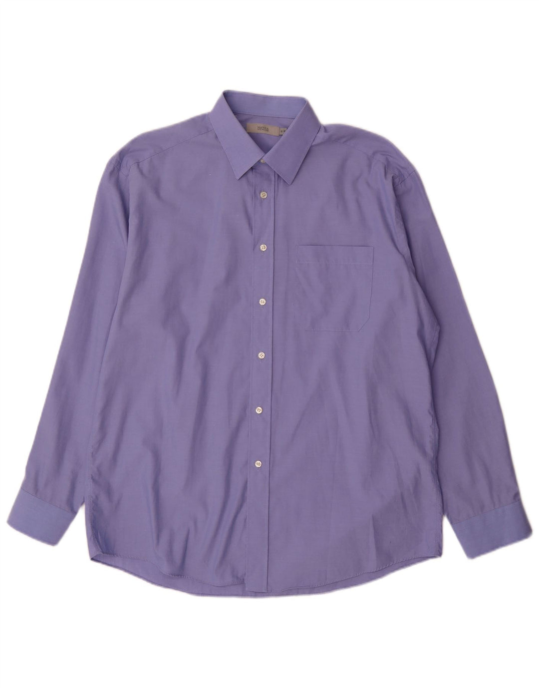 Cămașă pentru bărbați Marks & Spencer Mărimea 41 16 Lung Blue Cotton Classic