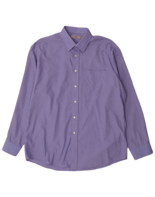 Cămașă pentru bărbați Marks & Spencer Mărimea 41 16 Lung Blue Cotton Classic